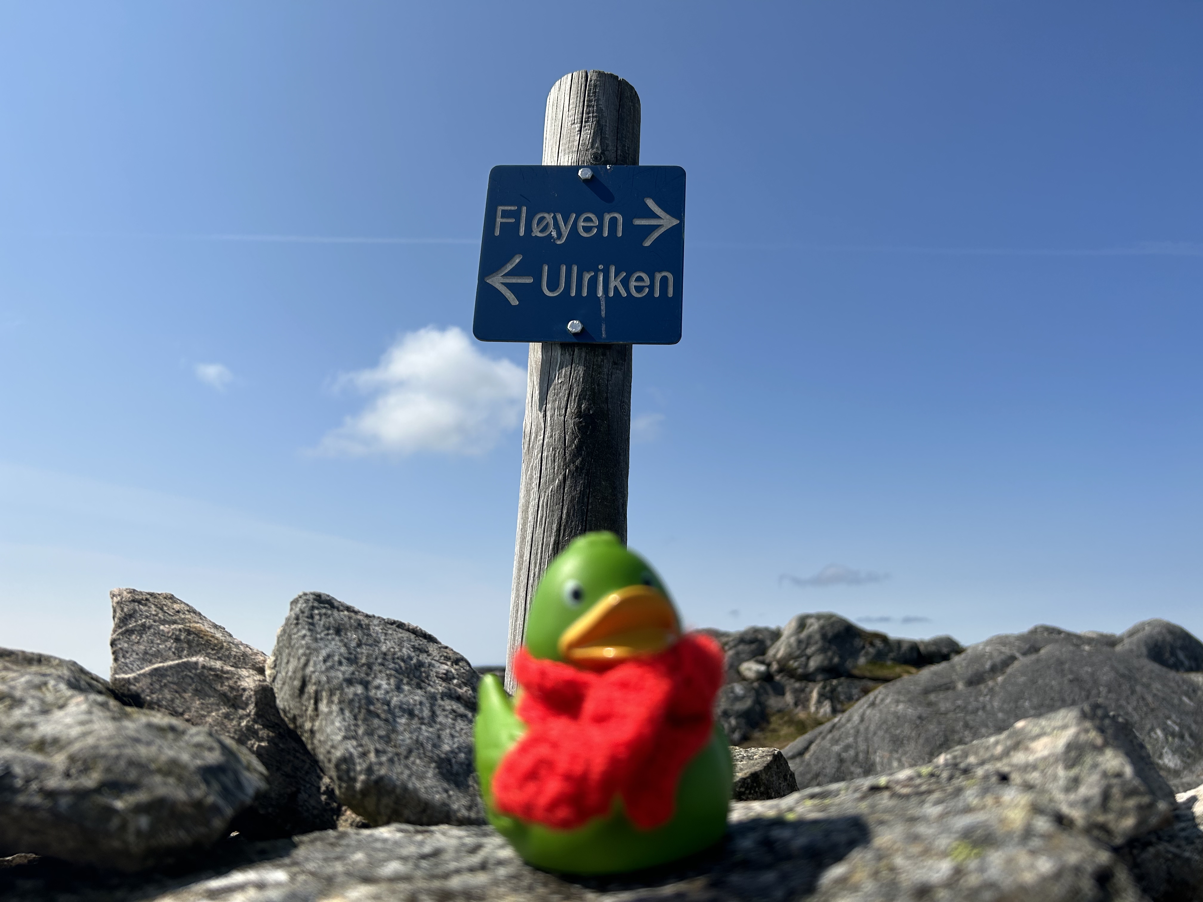 Guillaume hiking over Vidden in Bergen